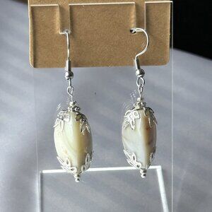 Handmade Agate Dangle Earrings - Natural Stone Boho Chic